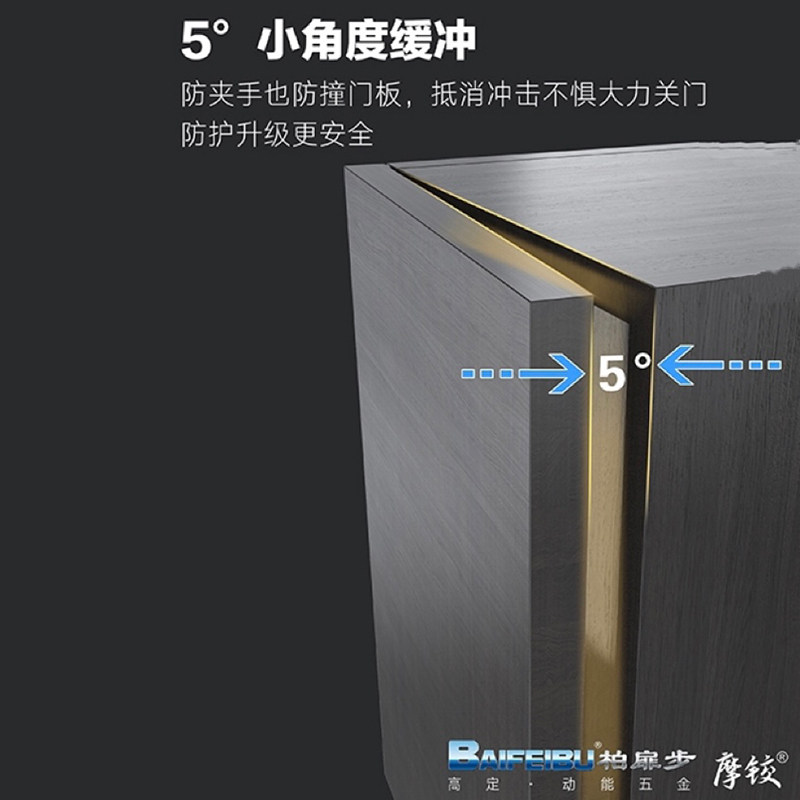 柏扉步一字铰链二段力阻t尼缓冲合页飞机荷叶五金活页橱柜门铰