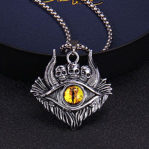 小众高货Punk Goth Multicolour Evil Eye Necklace For Men Pers