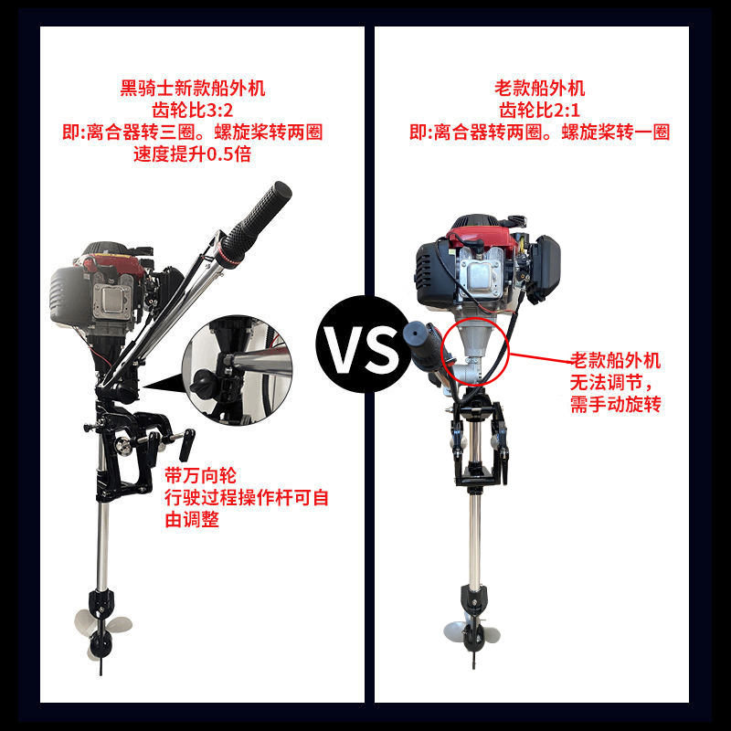 汽油推进器四行程船外o机螺旋桨鱼船冲锋舟皮艇船用推进器船挂浆