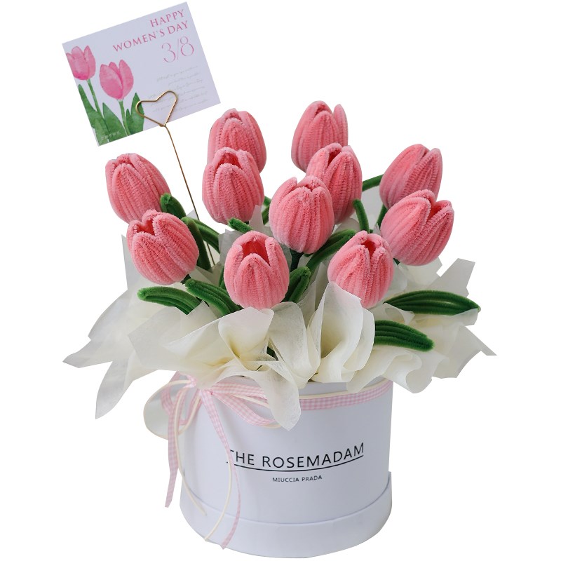 创意仿真郁金香扭扭棒抱抱桶diy手工创意自制材料生日礼物送闺蜜