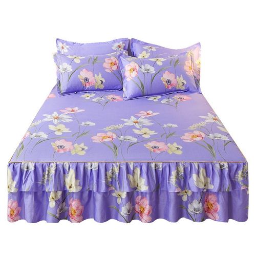 高端床罩床裙纯棉2023新款秋冬单件花边三件套四季1.8m保护套韩式