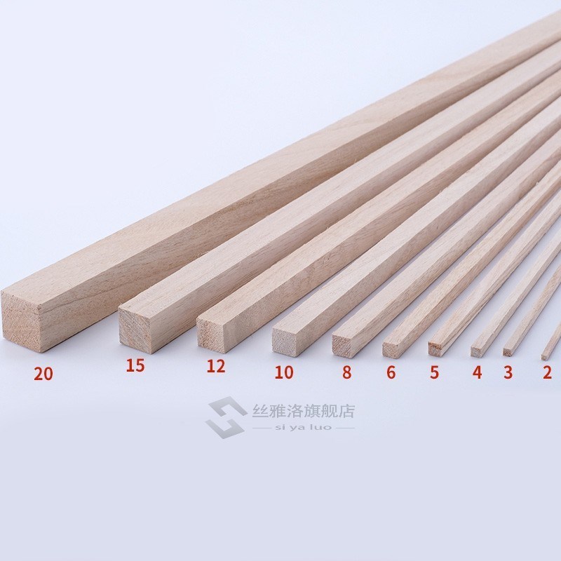 Length 30cm Long Squqare Wooden Bar Wood  Strips  Airplane M