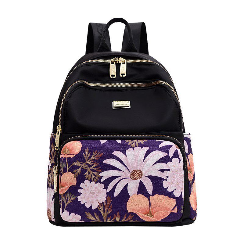 牛津布双肩包女2024新款时尚背包防水轻便休闲旅游中老年妈妈书包