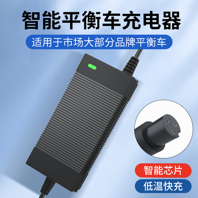 原装儿童电动平衡车充电器三孔圆头通用36V42V阿尔郎配件冲电线