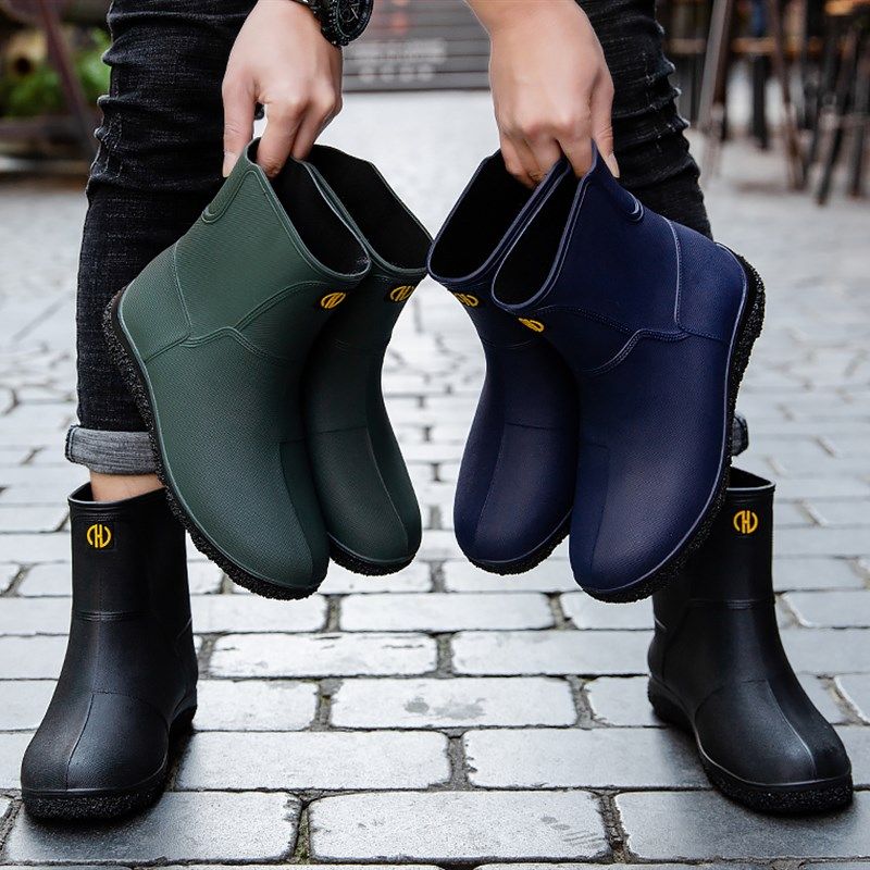 新款雨鞋男款中筒雨靴女士低筒水鞋防滑防水短筒高筒加绒橡胶鞋厚