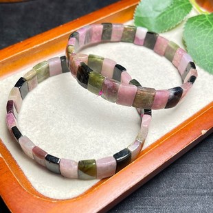 天然碧玺手排手牌糖果色彩色碧玺手链女款手串时尚饰品礼物1