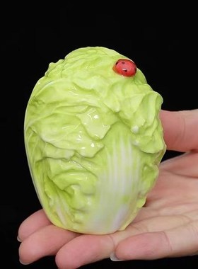 微景观超萌可爱陶瓷白菜动物盆景装饰摆件花盆造景景观花园庭院