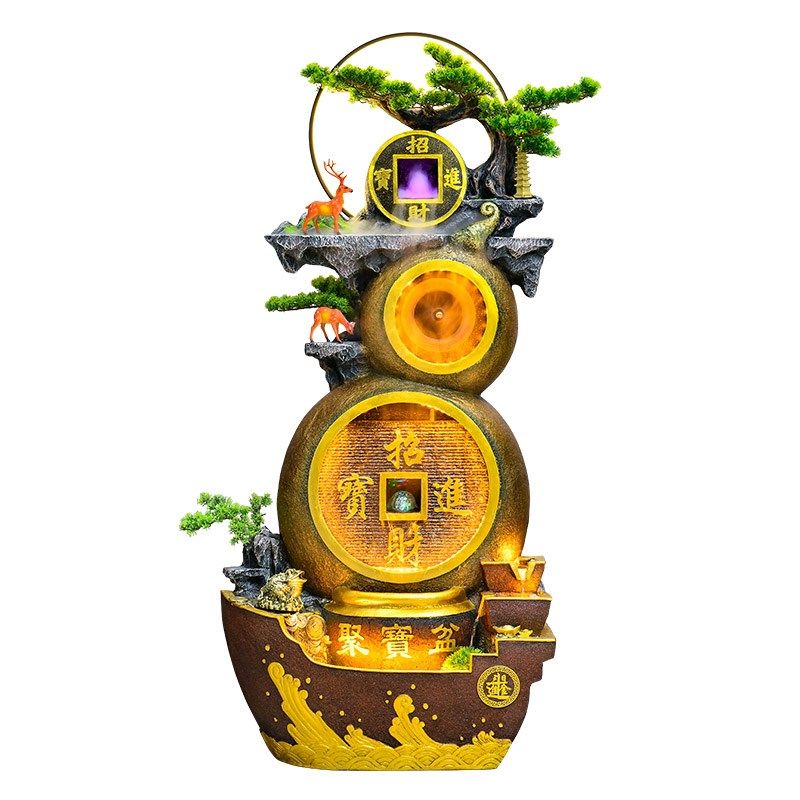 客厅招财葫芦流水聚宝盆循环水喷泉办公室前台装饰水幕墙乔迁开业,家居饰品,流水摆件,淘宝优惠券,粉丝福利购,淘宝优惠卷