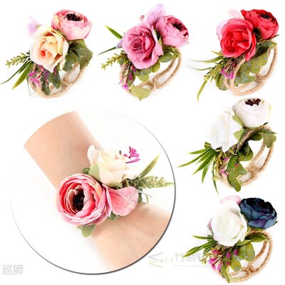 Wedding Flower Bridesmaid Bride Wrist Corsage Woodland Corsa