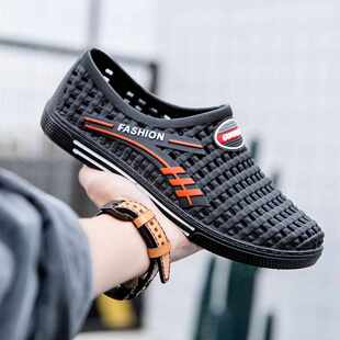 时尚洞洞鞋男凉鞋男工作鞋男款夏季包头沙滩鞋防滑运动跑步鞋男