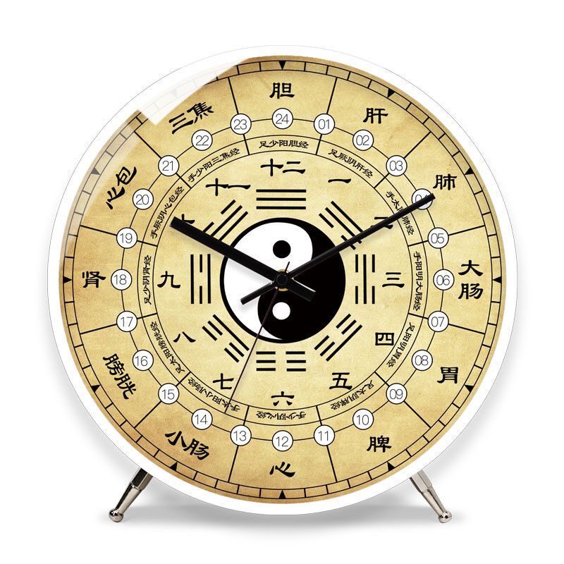 子午流注八卦创意座钟中医养生家用时钟美容院spa会所静音座钟