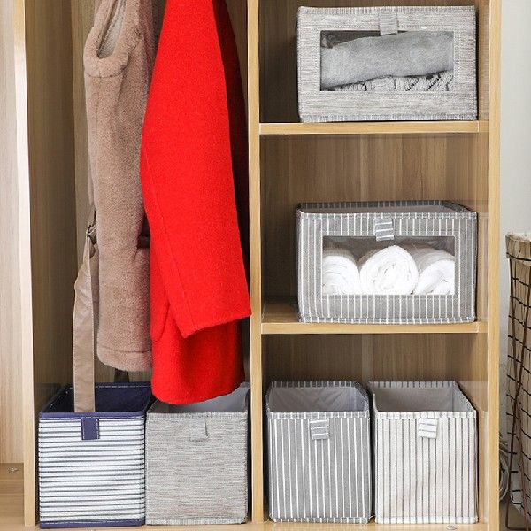 Foldable UndeNweas Storagew Box Hourehold ron Woven Clothing-封面