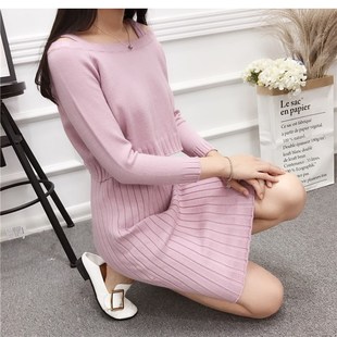 毛衣女哺乳期上衣服外出春秋款辣妈秋季秋冬款外穿秋装长袖连衣裙