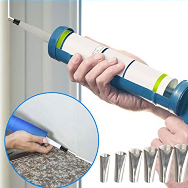 推荐14Pcs Stainless Steel Caulking Finisher Caulk Nozzle App