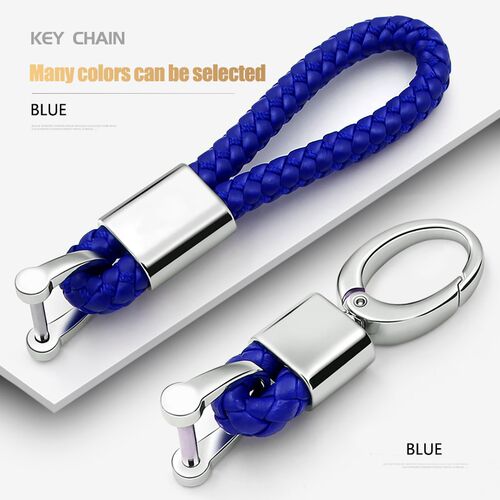 Leather Hand Woven Keychain Metal key  Chains Customize Pers