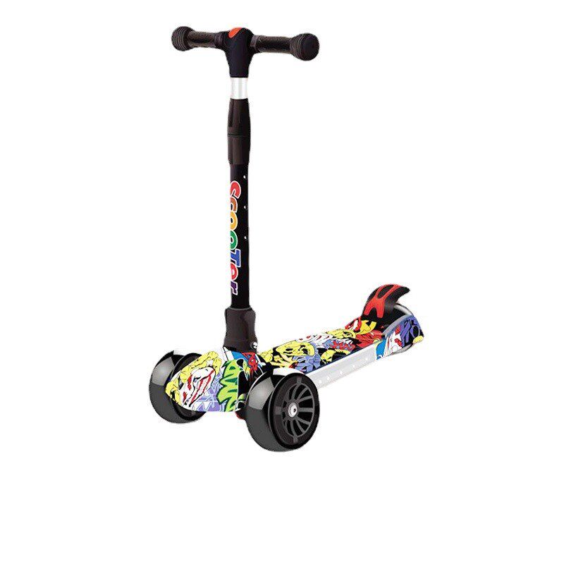 轻便大童单脚滑脚踩4q岁儿童滑板车周岁手扶划板车平板小朋友脚踏