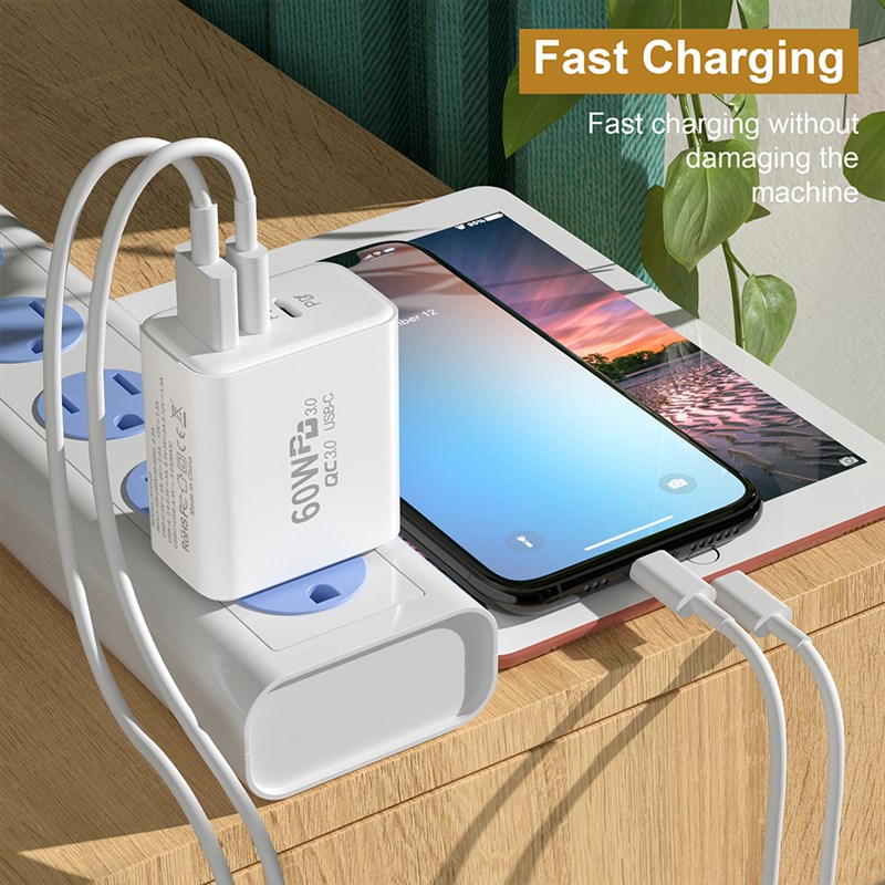 极速Olaf PD 60W USB C Charger Fast Charging Type C Charger 智能设备 智能手表/手环充电器 原图主图