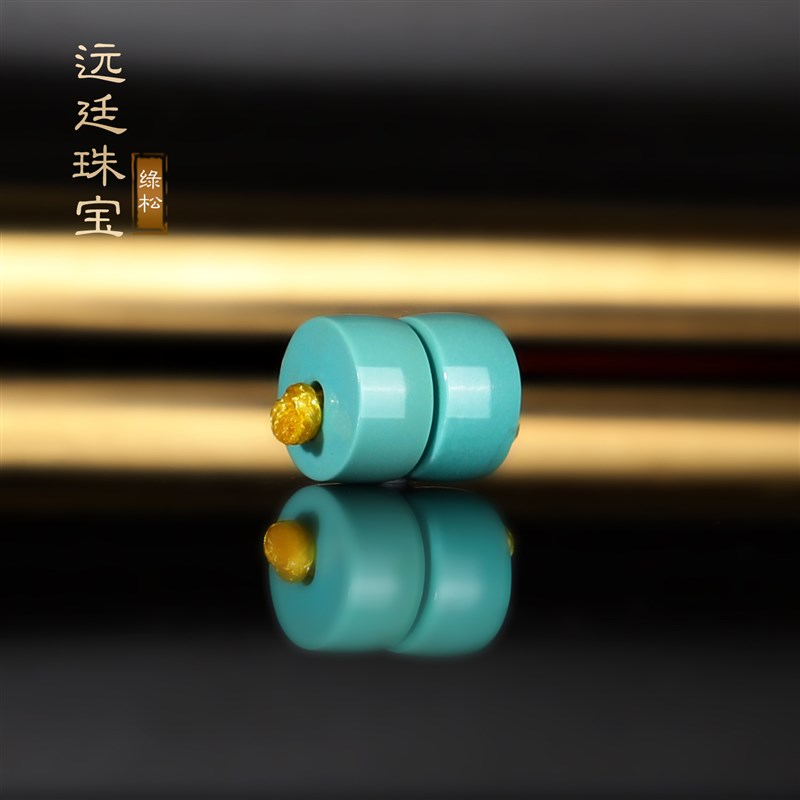 原矿天然湖北绿松石散珠直切隔片高瓷蓝松石垫片隔珠配珠玻璃光泽