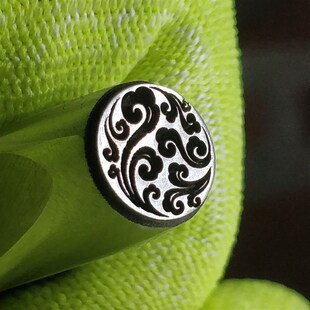 团簇云纹圆形錾子钢印錾刻雕刻刀打金银吉言手镯专用模具钢火足硬