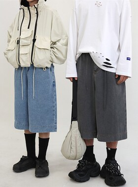 TRIFFER阔版七分裤宽边裤脚时髦休闲男女款