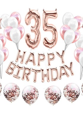 37pcs Number Foil Balloons 1st 1 2 3 4 5 10 15 16 18 21 30 4