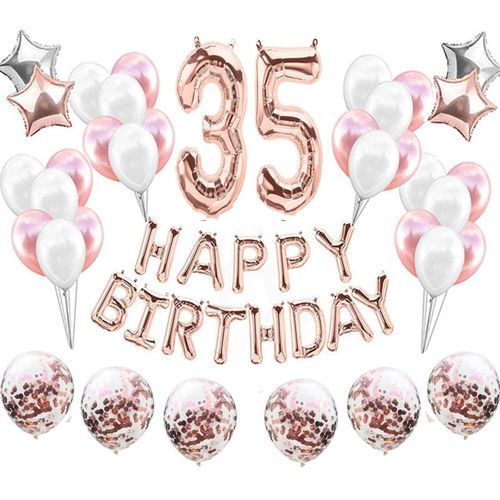 37pcs Number Foil Balloons 1st 1 2 3 4 5 10 15 16 18 21 30 4