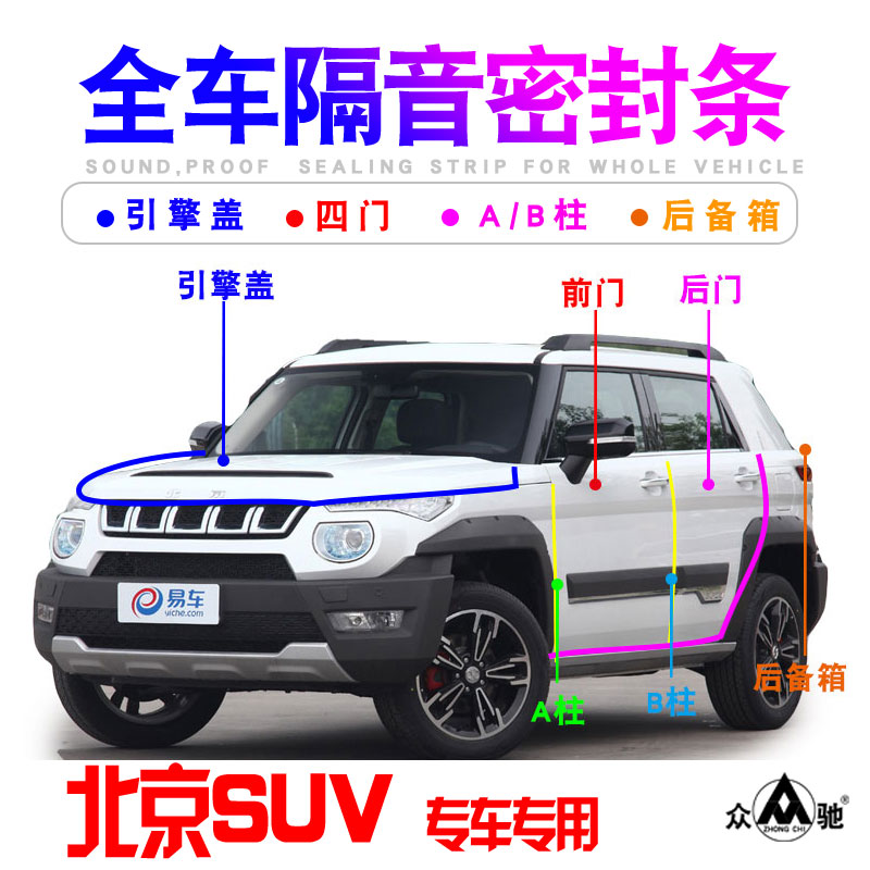 北京BJ20BJ40LBJ30BJ80BJ90PLUS车门隔音密封条防尘降噪改装配件