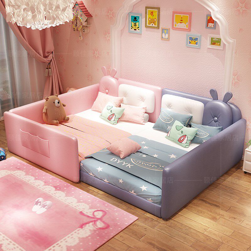 亲子女孩公主二胎家庭床一t家三口子母拼接床主卧2米x2米2地台矮