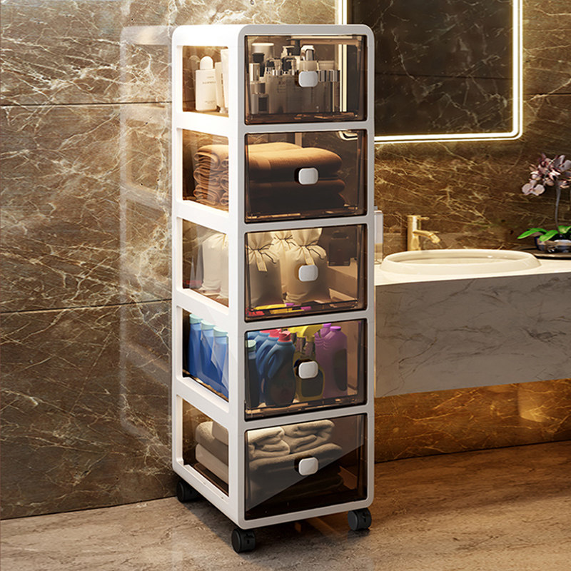 卫生间夹缝收纳柜抽屉式储物柜子浴室窄缝多层置物架厕所缝隙架子