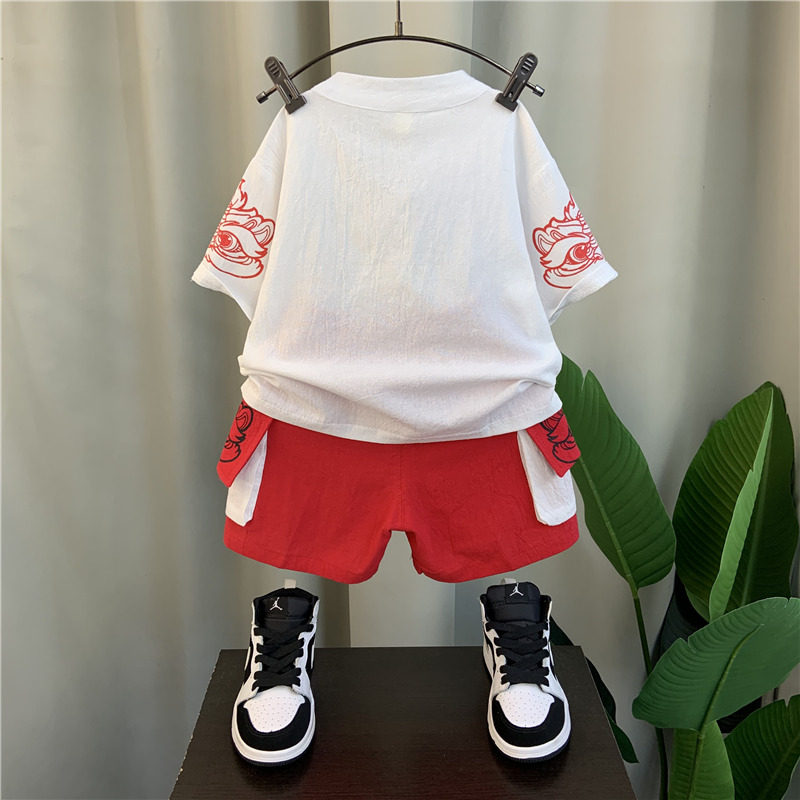 新品男童汉服2022新款宝宝夏装中国风薄款短袖衣服小儿童中式周岁