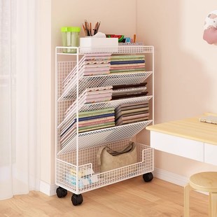 小书架可移动书桌旁小书架书柜侧边书架置物架落地桌边书柜收纳柜