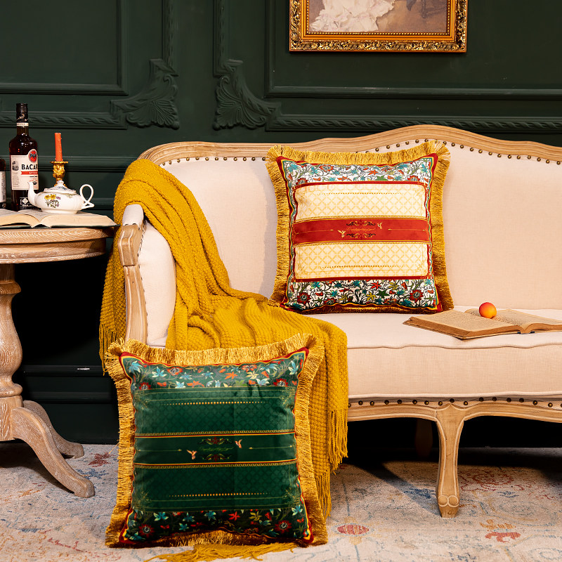 美式奢华流苏抱枕欧式沙发靠枕靠垫方形抱枕套床头枕座椅靠背护腰,居家布艺,靠垫/抱枕,淘宝优惠券,粉丝福利购,淘宝优惠卷