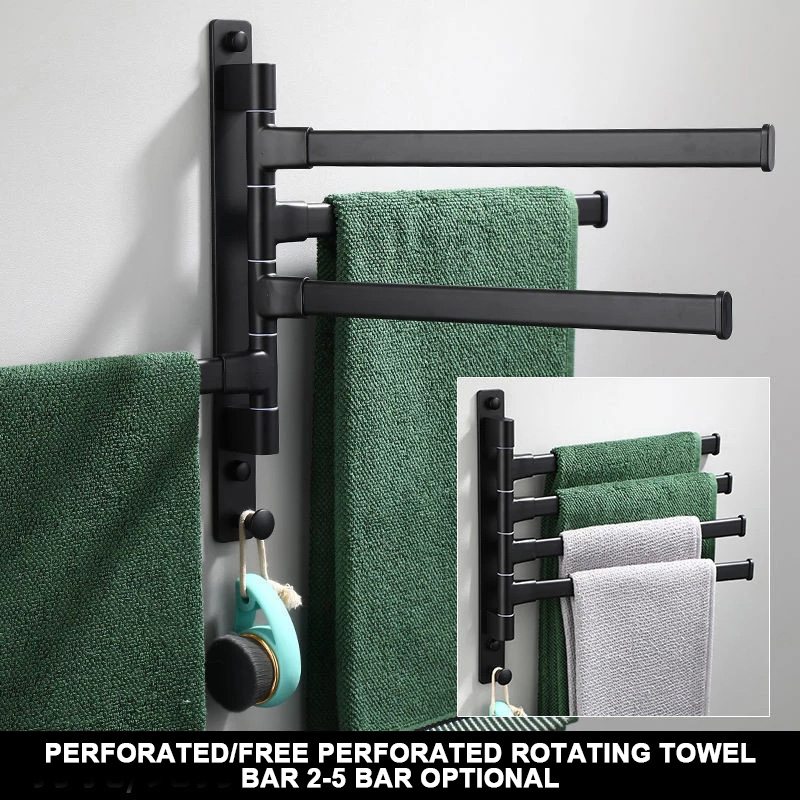 Alumimun Black Rotatable ToBwRl Bar Bathroom eoll Towel 包装 纸自封袋 原图主图