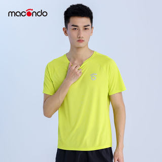马孔多夏男款网布拼接短r袖T恤田径跑步马拉松运动衣吸湿速干透气
