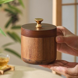 烟灰缸带盖实木办公室大气上档次家用创意潮流个性 新中式 木质烟缸