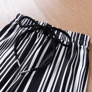 女童防蚊裤夏季薄款童装大童儿童长裤子夏天喇叭裤宽松阔腿裤冰丝