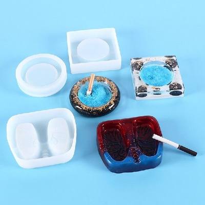 速发Crystal Epoxy Resn Mold Ashtray Slcone Mould  Crafts H