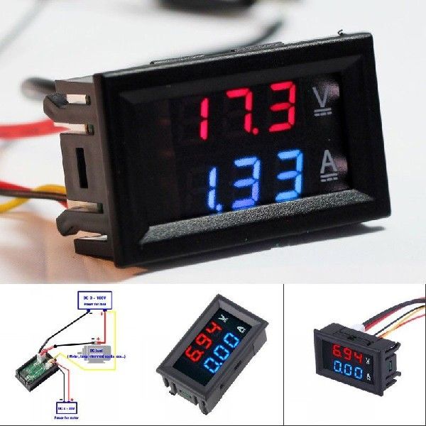 极速Digital LED DC Voltage Meter 100V 10A Voltmeter Ammeter