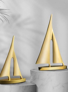 一帆风顺帆船高级感小众轻奢高档酒柜电视柜书架装饰品办公室摆件