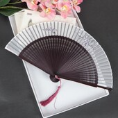 中国风礼品绫绢便携随身扇舞蹈扇表演扇夏水墨折扇子古风镂空男女