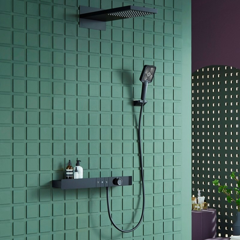 枪灰色浴室暗装恒温花洒套装白色隐藏入墙式增压全铜淋浴器卫生间