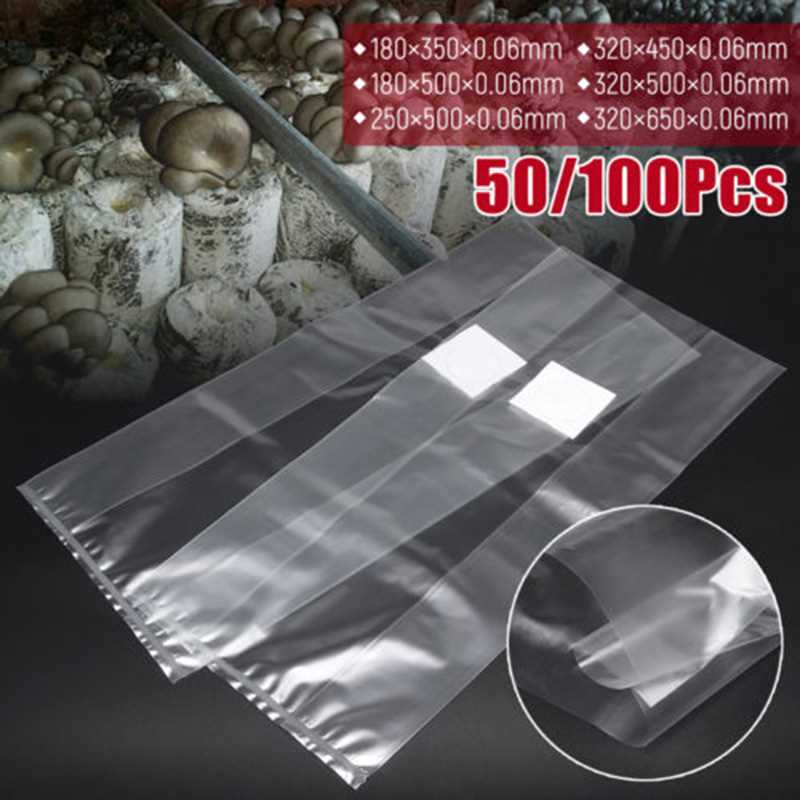 速发推荐100Pcs PVC Mushroom Grow Bag Spawn Meda Grow Substra