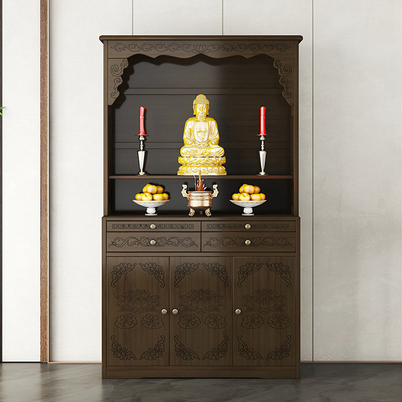 佛式新中柜立柜神台佛龛家用公妈台财神爷柜子菩萨贡台供奉桌橱柜