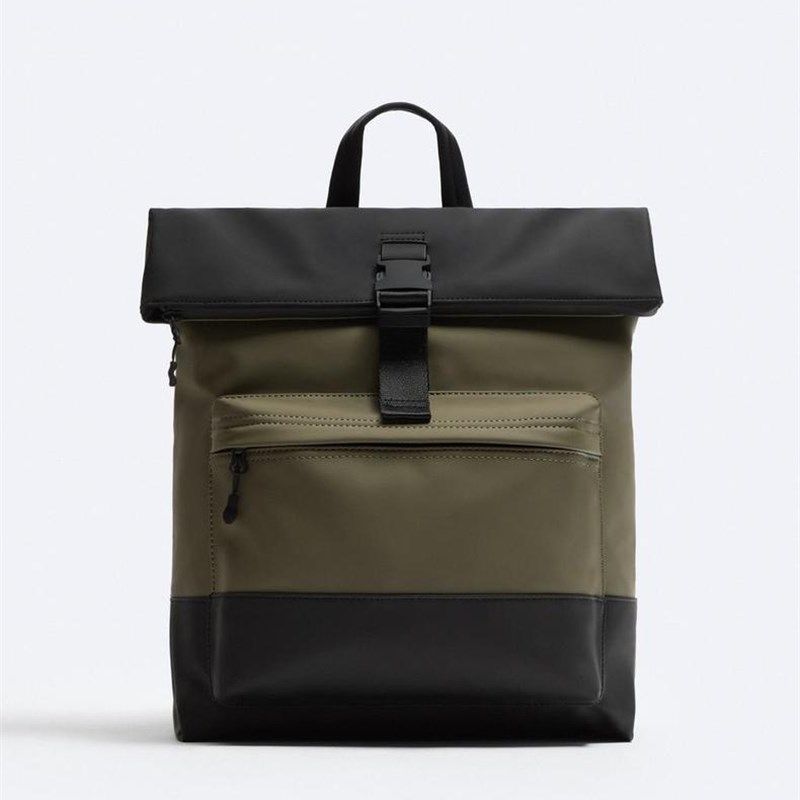 2024新款男包休闲拼接学院双肩包卡其绿色翻盖大容量旅行电脑背包,箱包皮具/热销女包/男包,双肩背包,淘宝优惠券,粉丝福利购,淘宝优惠卷