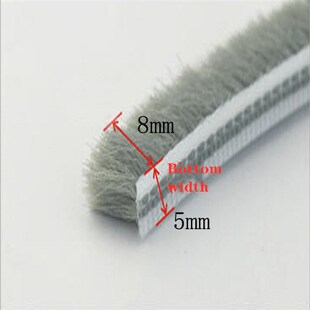 pile 5mm sliding window door 8mm 10M gap nylon aluminum