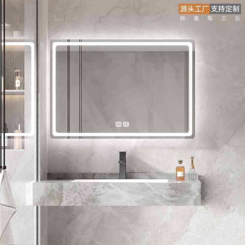 岩板台面一体盆洗手卫生间洗脸池浴室柜大理石洗漱台下挂墙式