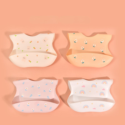 推荐Sweet Flower Raibow Silicone Baby Bibs Waterproof Saliva