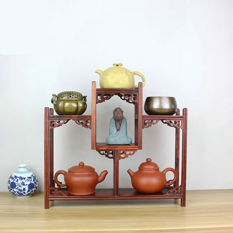 紫砂壶摆放架放紫砂壶的架子桌上博古架茶桌上置物架展示架