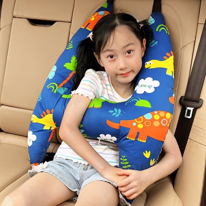 儿童车上睡觉腰靠神器汽车用抱枕头卡通车载汽车安全带后排防勒脖
