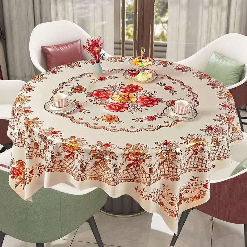 圆桌布防水防烫防油免洗 pvc塑料酒店台布加厚家用喜庆餐桌布,居家布艺,桌布,淘宝优惠券,粉丝福利购,淘宝优惠卷